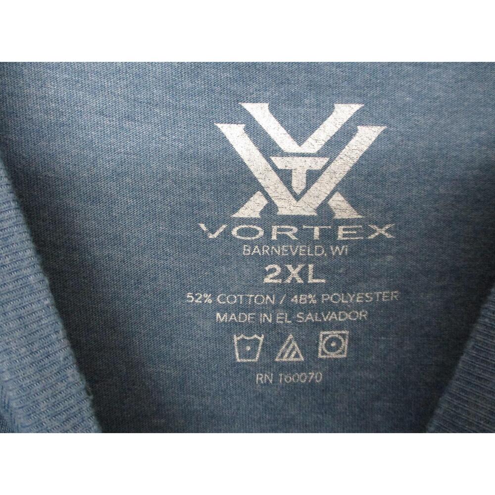 Vortex‎ Blue Graphic Crew Neck Short Sleeve T-Shirt Mens Size 2XL 7oz - Picture 3 of 8